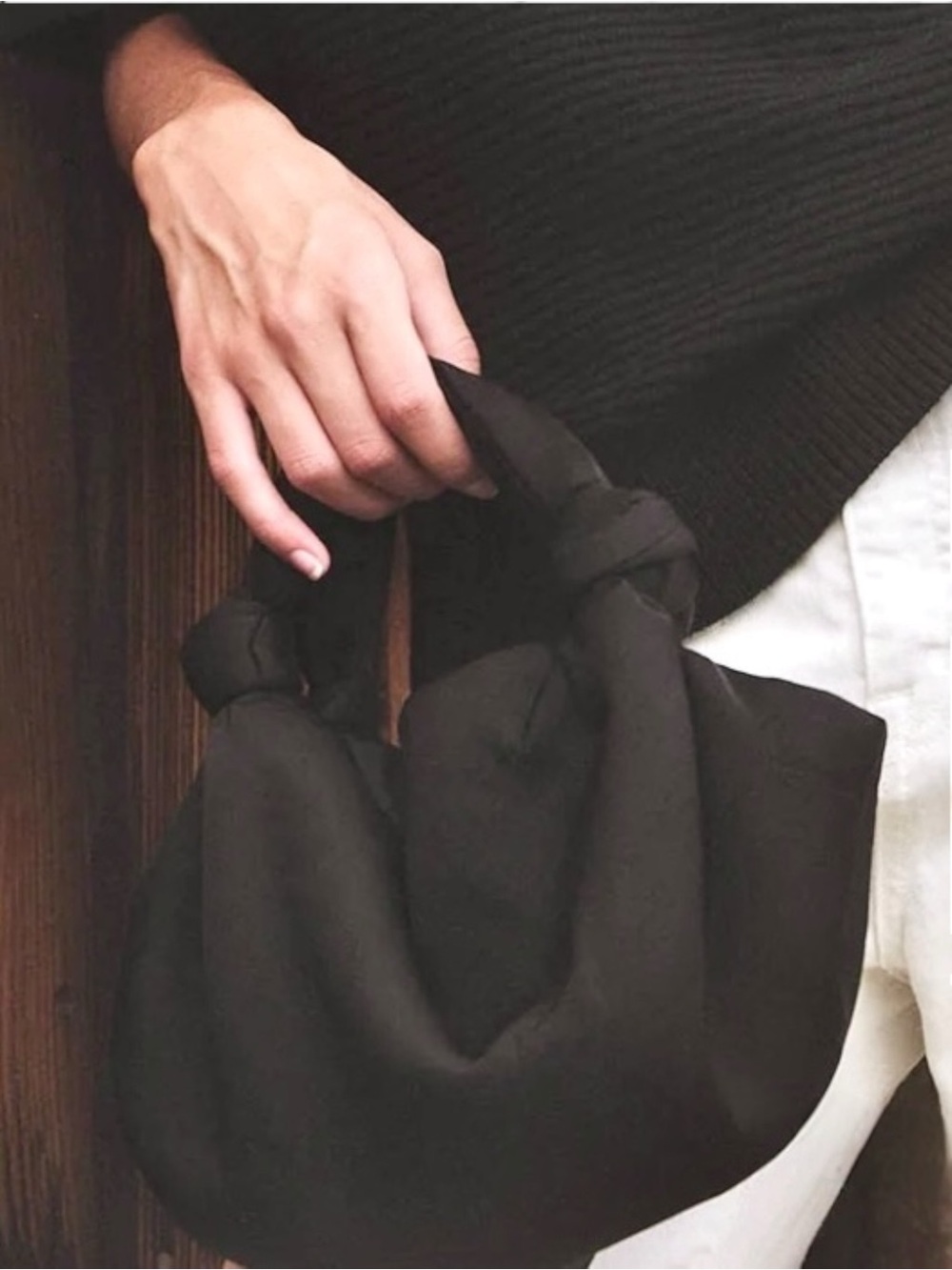 Velvet By Jenny Graham Robyn Satin Bag - Black Puffy Small Handbag Mini Bag